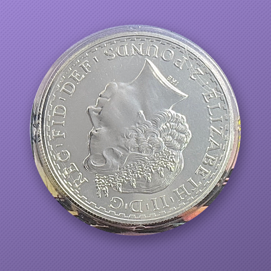 2003 Great Britain Britannia £2 1 oz .958 Silver Coin Showpak BU