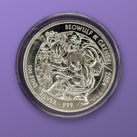 2024 Great Britain Myths & Legends Beowulf & Grendel £2 1 oz .999 Silver