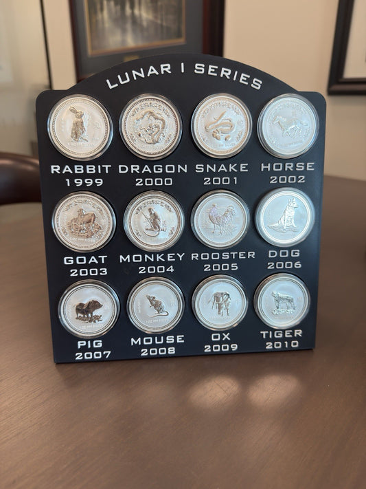 Complete Set - Australia Lunar Series I, - In Custom 3D Holder (1999-2010)