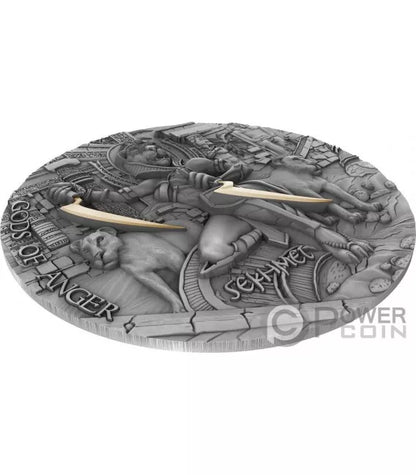 2021 Niue Gods of Anger: Sekhmet 2 oz. Silver Coin