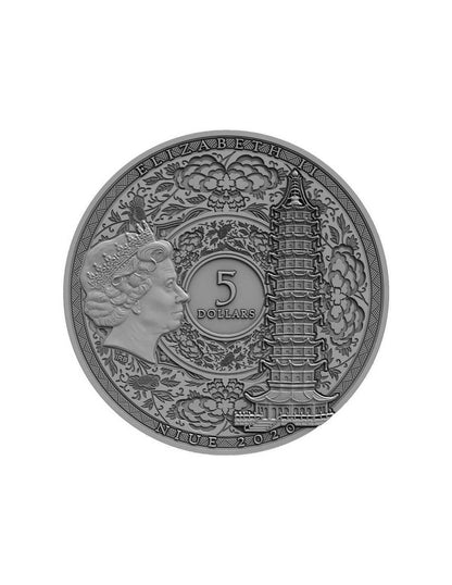 2021 Niue Zheng He Famous Explorers 2 oz Silver Antiqued Coin w/ Box & COA